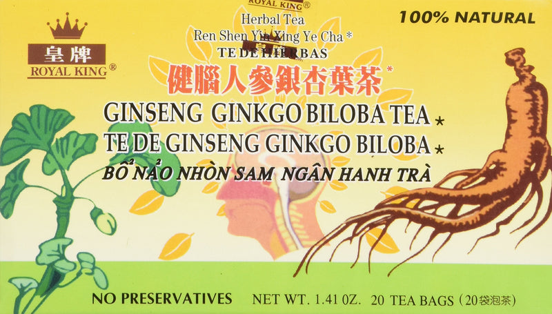 [Australia] - Royal King Ginseng Ginkgo Biloba Tea (20 Bags) Ginseng Ginkgo Biloba Tea (20 Bags) 