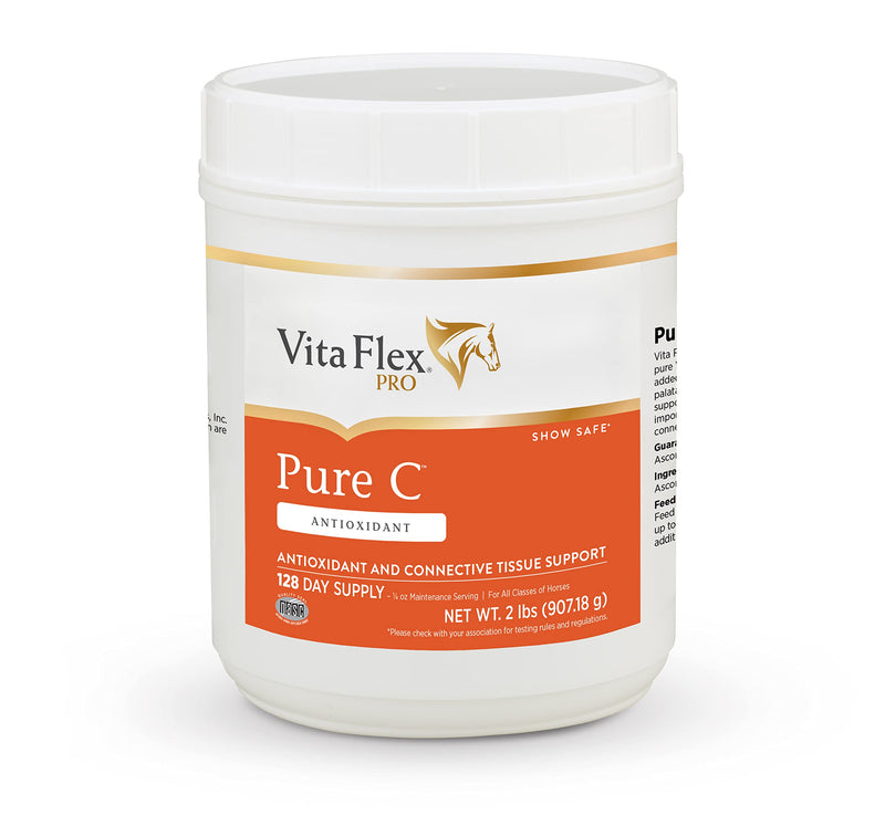 Vita Flex Pro Pure C Antioxidant Supplement, 2 lb, 128-Day Supply | Premium Quality Horse Vitamin C Supplement, Collagen Support for Horses, Antioxidant and Connective Tissue Support