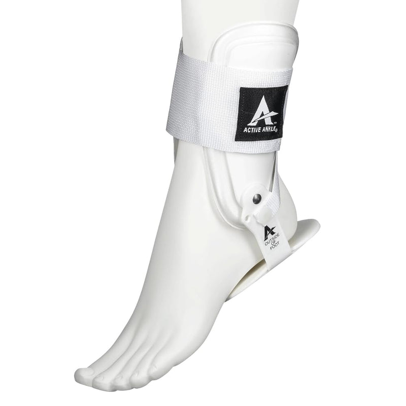 [Australia] - Active Ankle T2 Ankle Brace, Rigid Ankle Stabilizer for Protection & Sprain Support for Volleyball, Cheerleading, Ankle Compression Braces for Men & Women, White, Medium 