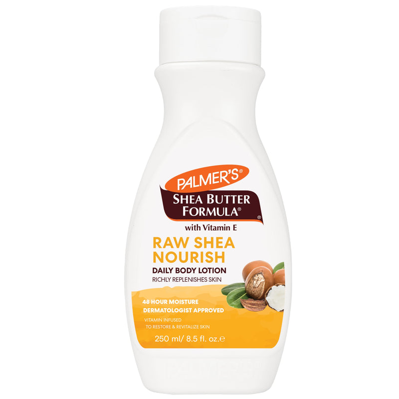 Palmer's Raw Shea Body Lotion Formula for Dry Skin (8.5 Fl Oz) | A nourishing daily hand & body moisturizer with Vitamin E to soothe, revitalize and provide 48 hour moisture 8.5 Ounce (Pack of 1)