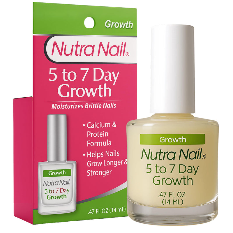 Nutra Nail 5 to 7 Day Growth Treatment, Nail Strengthener (047 fl oz) | Fast Repair Serum & Keratin Formula Strengthens & Grows Nails For Thin, Brittle & Damaged Nails, Made in the USA 0.47 Fl Oz (Pack of 1)