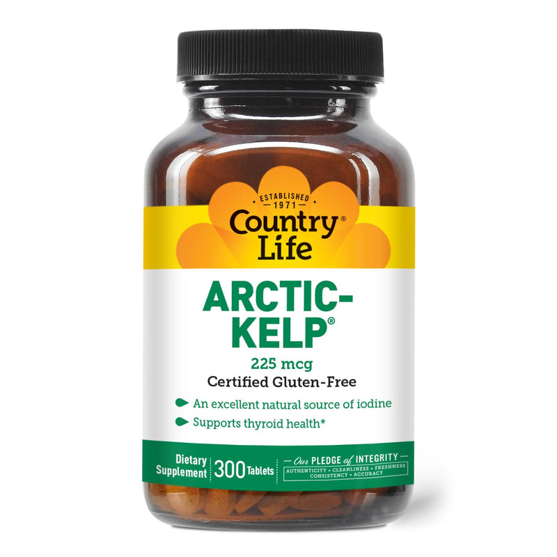 [Australia] - Country Life Arctic Kelp, Iodine Supplement for Thyroid Health Support, 300 Tablets 