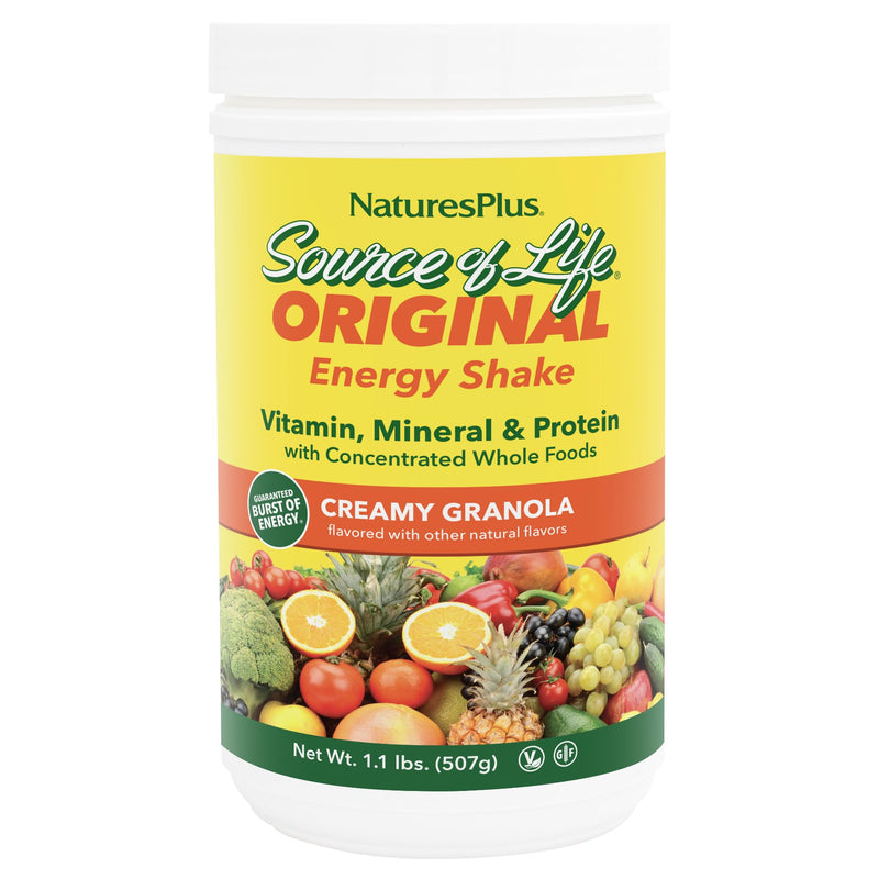 NaturesPlus Source of Life Energy Shake, Creamy Granola - 1.1 lbs - Provides 13g Complete Protein, Vitamins & Minerals - Non-GMO, Gluten Free, Vegetarian - 13 Total Servings 1.1 Pound (Pack of 1)