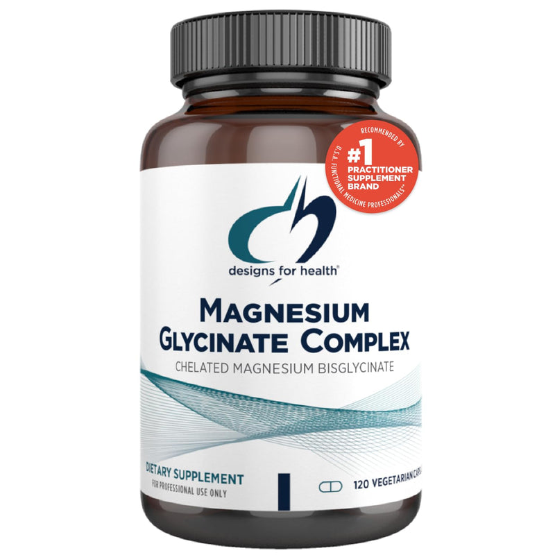 [Australia] - Designs for Health Magnesium Glycinate Complex - Chelated Magnesium Bisglycinate + High Absorption Magnesium for Calming & Sleep, Heart Health, Immune Support & Bone Strength - Vegan (120 Capsules) Unflavored 120 Count (Pack of 1) 