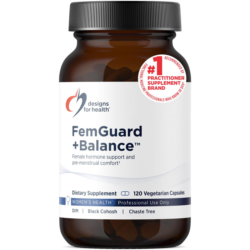 Designs for Health FemGuard + Hormone Balance for Women - DIM, Black Cohosh, Calcium D-Glucarate, EGCg Green Tea Extract & Chaste Tree Supplement for Mood Support & Estrogen Metabolism (120 Capsules) Standard Packaging