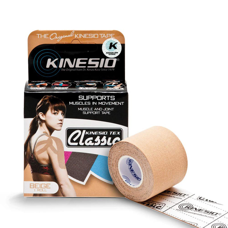 [Australia] - Kinesio Taping - Elastic Therapeutic Athletic Tape Tex Classic - Beige – 2 in. x 13 ft 2 Inch (Pack of 1) 