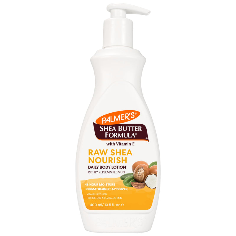 Palmer's Raw Shea Body Lotion Formula for Dry Skin (13.5 Fl Oz) | A nourishing daily hand & body moisturizer with Vitamin E to soothe and revitalize skin with deep hydration for 48 hours 13.5 Fl Oz (Pack of 1)