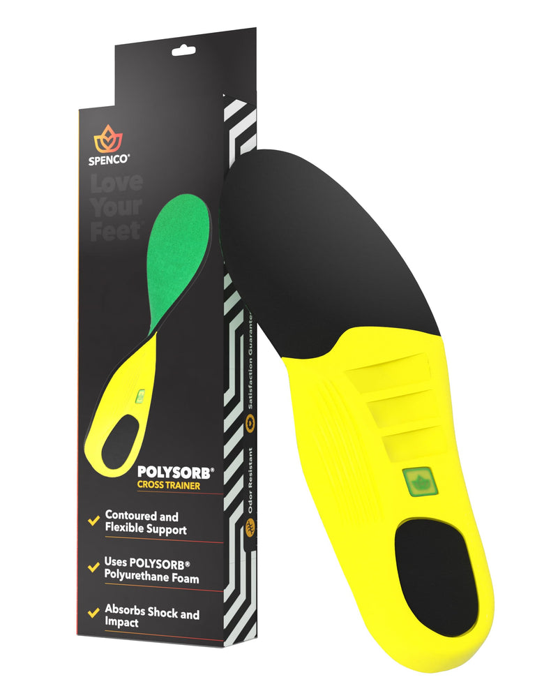 [Australia] - Spenco Polysorb Cross Trainer Athletic Cushioning Arch Support Shoe Insoles, Green, Women's 11-12.5/Men's 10-11.5 Regular Width 