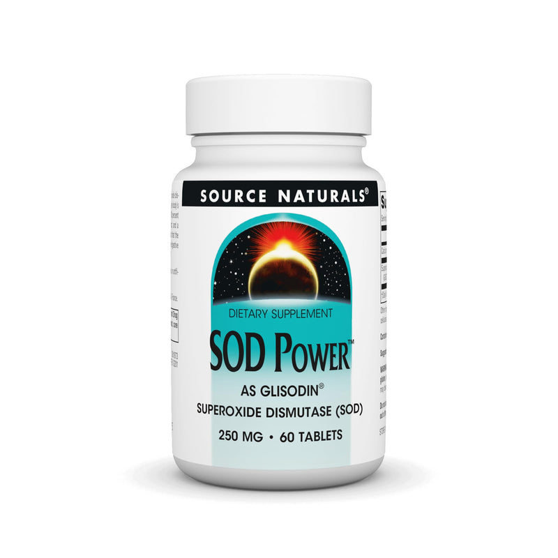 Source Naturals SOD Power As Glisodin, 250 mg, Superoxide Dismutase Nutricosmetic Supplement* - 60 Tablets 60 Count (Pack of 1)