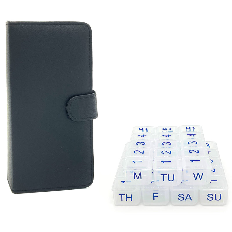 e-Pill 5 Times a Day x 7 Day Compact Weekly Pill Organizer, Vitamin and Medicine Pill Box - with Discreet Case