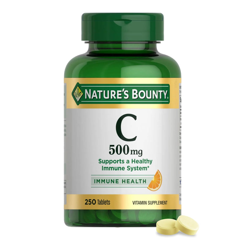 Nature's Bounty Vitamin C 500mg, 250 Tablets | Supports a Healthy Immune System, Daily Vitamin Supplement, 250 Vegetarian Tablets 250 Count (Pack of 1)