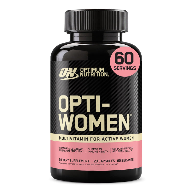 Optimum Nutrition Opti-Women Daily Multivitamin for Women, Immune Support Supplement with Iron, 60 Day Supply, 120 Count, (Packaging May Vary) | Multivitamin for Active Women, 22 Vitamins & Minerals, Calcium, Iron, Folate, Vegetarian Vcaps, Easy-to-Swa...