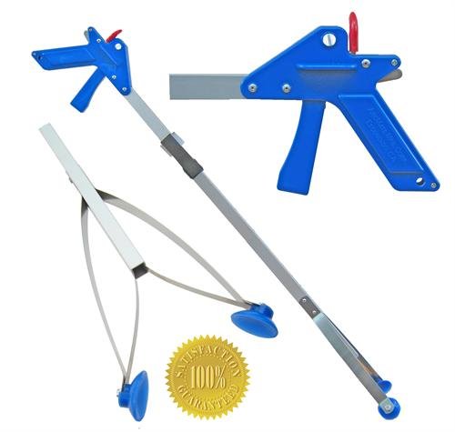 [Australia] - ArcMate 32" EZ Reacher Deluxe - Grabber Reacher with 5 lb. Pickup Capacity, 4.5" Wide Fingers, Locking Handle, Heat Resistant Silicone Tips - Grabber Tool for Elderly, Post Op, Accessibility 32 Inch 