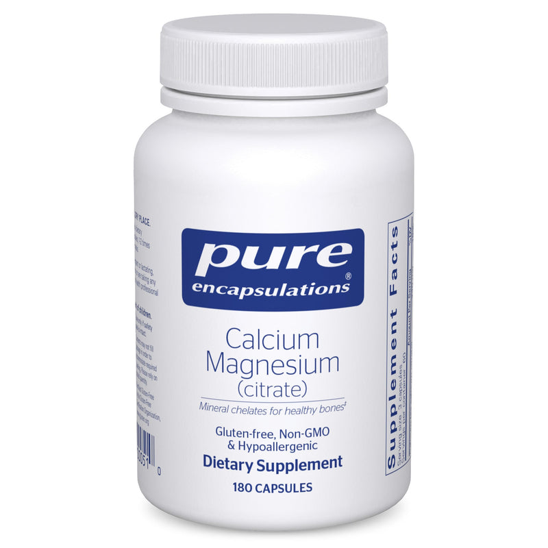 [Australia] - Pure Encapsulations Calcium Magnesium (Citrate) - 240 g Calcium & 240 g Magnesium - Bone Health Support - Non-GMO & Vegan - 180 Capsules 180 Count (Pack of 1) 