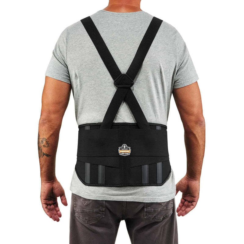[Australia] - Ergodyne ProFlex 1600 Back Support Brace, 9" Extended Support, High Cut Front For Mobility, Large,Black 