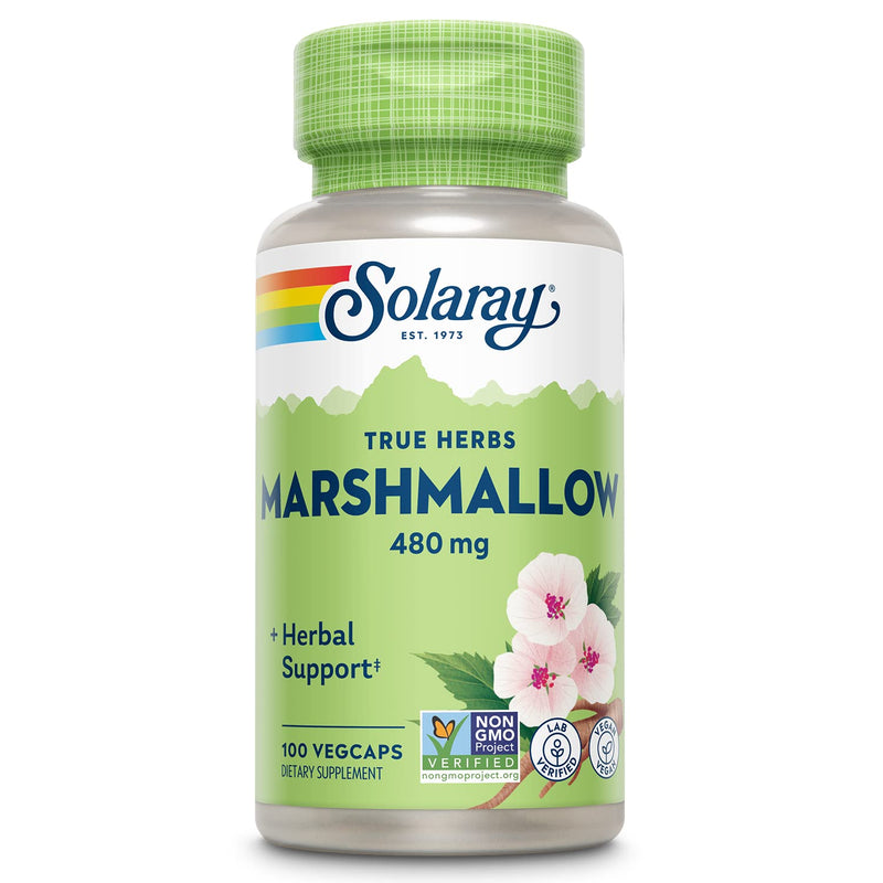[Australia] - SOLARAY Marshmallow Root 480 mg Healthy Respiratory Function & Digestion Support Non-GMO & Vegan 100 VegCaps 100 Count (Pack of 1) 