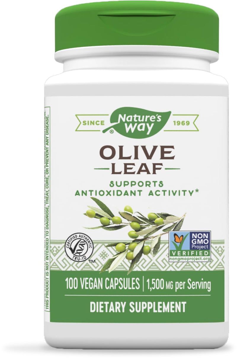 [Australia] - Nature's Way Olive Leaf - 1,500 mg per 3-Capsule Serving - Supports Antioxidant Activity* - Olive Leaf Herbal Capsules - Non-GMO Project Verified - Gluten Free - 100 Vegan Capsules 