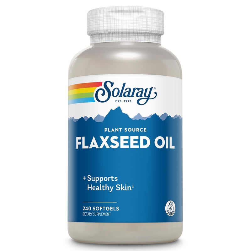 [Australia] - SOLARAY Flaxseed Oil 3000 mg with Omega 3 6 9, Flax Seed Softgels for Skin Health, Triple Omega Supplement, Non-GMO, Gluten Free, Lab Verified - 60-Day Guarantee - 80 Servings, 240 Softgels 240 Count (Pack of 1) 