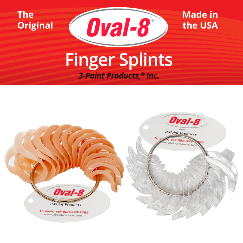 [Australia] - 3-Point Products Original Beige Oval-8 Finger Splints, Support and Protection for Arthritis, Trigger Finger or Thumb, and Other Finger Conditions, Complete Sizing Set Sizes 2-15 