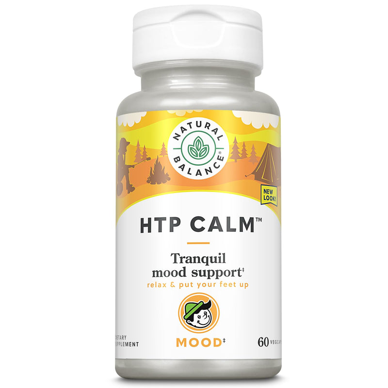 Natural Balance HTP Calm | Herbal Supplement Helps Support Mood, Relaxation & Stress | Vitamin B-6, Kava Kava & St. Johns Wort | 60 Capsules | Tranquil mood support formula with 5-HTP, vitamin B6 and botanicals for daily wellness. Unflavored