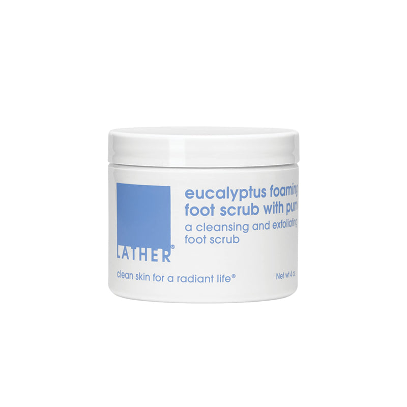 [Australia] - LATHER Foot Scrub with Pumice Stone - Gentle Exfoliating Foaming Foot Scrub for Skin - Cracked Heel Repair for Smooth, Soft Feet - Pedicure Foot Spa | 4 Oz 4 Ounce (Pack of 1) 