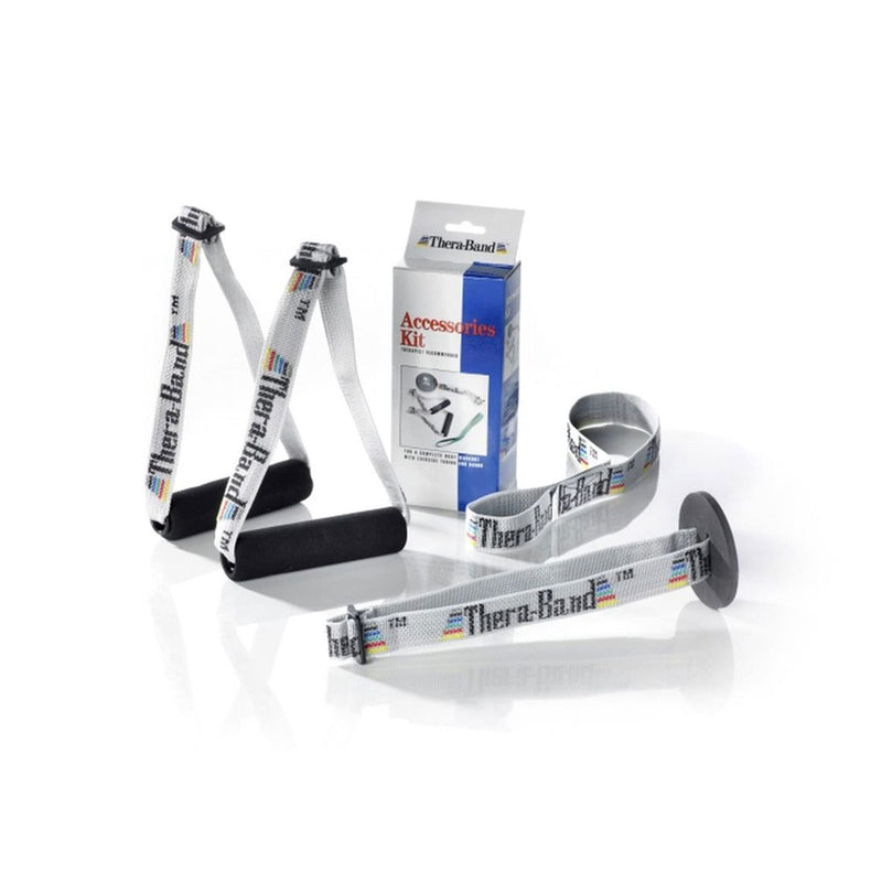 [Australia] - THERABAND Elastic Resistance Bands and Tubing Overdoor Accessories Kit, with Assist Strap, Soft Grip Handles, and Door Anchor for Overhead Shoulder Rehab, At-Home Physical Therapy, Upper Body Exercise Accessory Kit – Door Anchor, Handles, Assist Strap 