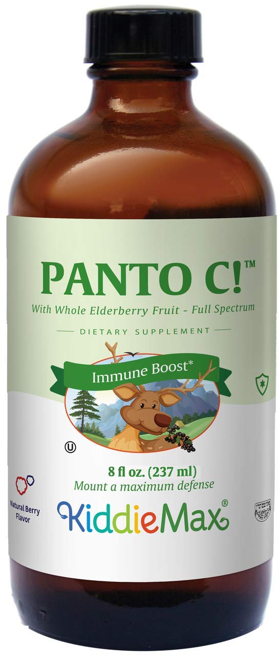Maxi Health Panto C Liquid – Kids Vitamin C with Pantothenic Acid & Elderberry for Children’s Immune Support – Gentle Berry Flavor Liquid Vitamins for Kids – 8 Fl Oz | Kosher | Liquid Vitamin C for Kids with Black Elderberry | Berry Flavor Immune Suppo...