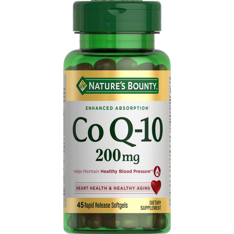 Nature's Bounty CoQ10, 200mg, 45 Rapid Release Softgels | Heart Health and Healthy Aging, Dietary Supplement 45 Count (Pack of 1)