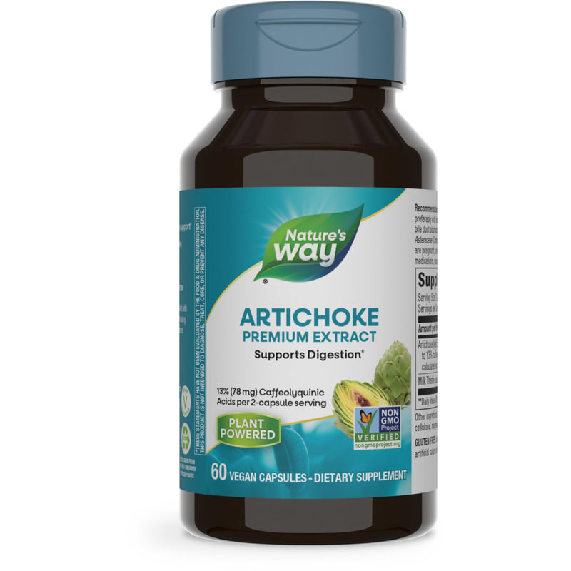 [Australia] - Nature's Way Artichoke Premium Extract, Supports Digestion*, Non-GMO Project Verified, Vegan, Gluten-Free, 60 Capsules (Packaging May Vary) 