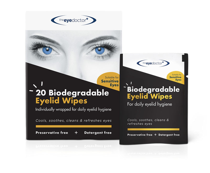 [Australia] - The Eye Doctor Eyelid Wipes – 80 x Single use Eyelid Wipes – Suitable for Sensitive Eyes, Dry Eyes, Blepharitis & MGD - Detergent and Preservative Free Eye Wipes Biodegradable Wipes 80 Count (Pack of 1) 