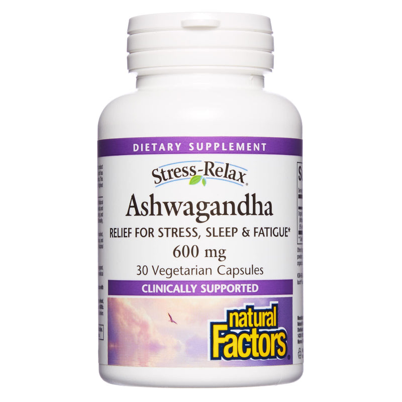 [Australia] - Stress-Relax KSM-66 Ashwagandha 600 mg by Natural Factors, 30 vegetarian capsules (30 servings), 60 Capsules Standard Packaging 