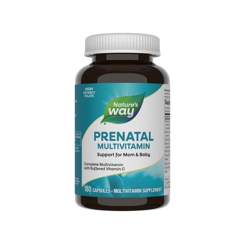 Nature's Way Prenatal Multivitamin, 23 Vitamins & Minerals, 180 ct | Prenatal Multivitamin with Folate to Support Healthy Brain and Spinal Development*, with Buffered Vitamin C