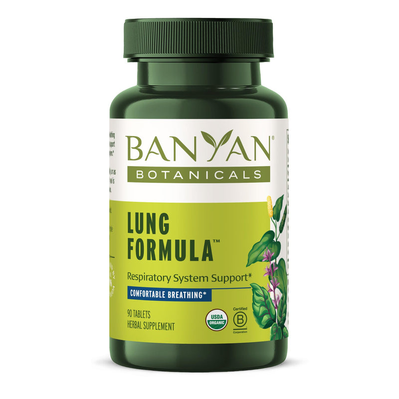 [Australia] - Banyan Botanicals Lung Formula – Organic Respiratory Support for Lung Health – Plant-Based Blend with Licorice, Tulsi Leaf, and Other Lung Health Herbs – 90 Tablets – Non GMO Sustainably Sourced Vegan 