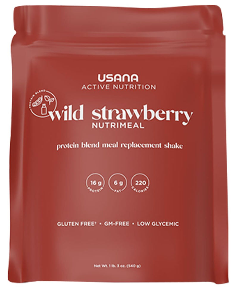 [Australia] - USANA Nutrimeal Meal Replacement Shake - Wild Strawberry - NON-GMO - Gluten Free - Low Glycemic - 540 Grams - 9 Servings 