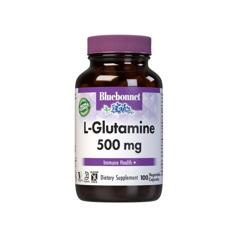 [Australia] - Bluebonnet Nutrition L-Glutamine 500mg, Supports Immune Function*, Nitrogen Transporter*, Soy-Free, Gluten-Free, Non-GMO, Kosher Certified, Vegan, 100 Vegetable Capsules, 100 Servings 100 Count (Pack of 1) 