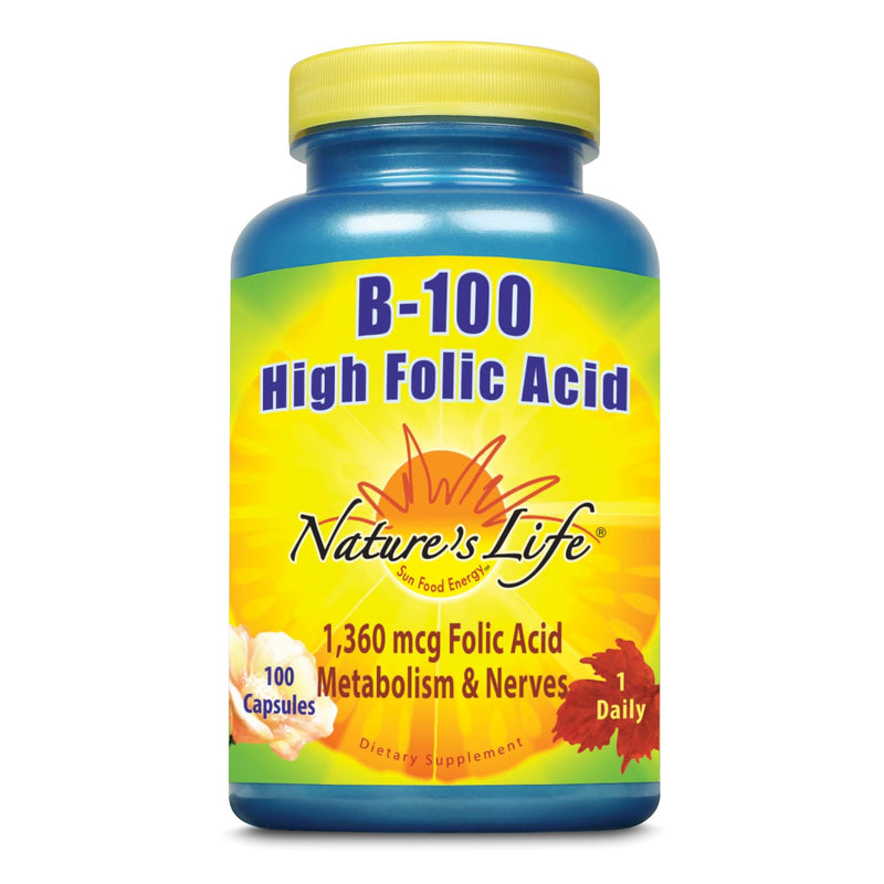 Nature's Life B-100 High Folic Acid | 100 ct 100 Count (Pack of 1)