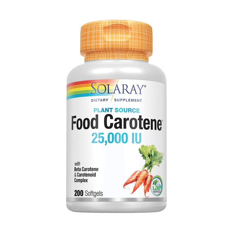 [Australia] - SOLARAY Food Carotene, Vitamin A as Beta Carotene 25000IU Carotenoids for Healthy Skin & Eyes, Antioxidant Activity & Immune System Support (076280041217) (200 CT) 200 Count (Pack of 1) 