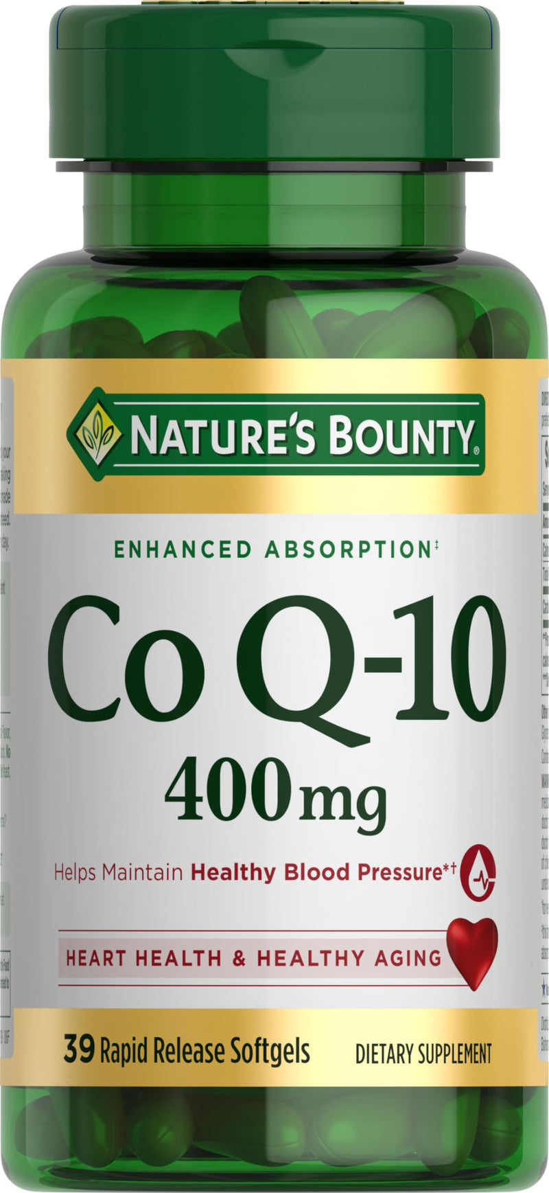 [Australia] - Nature's Bounty CoQ10 , Dietary Supplement, Supports Heart Health, 400mg, 39 Softgels 400 mg 39 Count (Pack of 1) 