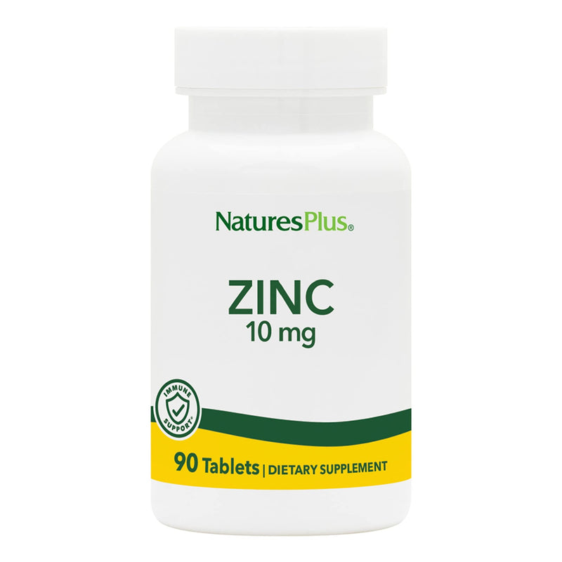 [Australia] - NaturesPlus Zinc Tablets - 10 mg, 90 Vegetarian Supplements - Immune System Supplement for Cellular Growth & Repair - Promotes Healthy Digestion, Metabolism & Vision - Gluten-Free - 90 Servings 10 mg (Pack of 1) 