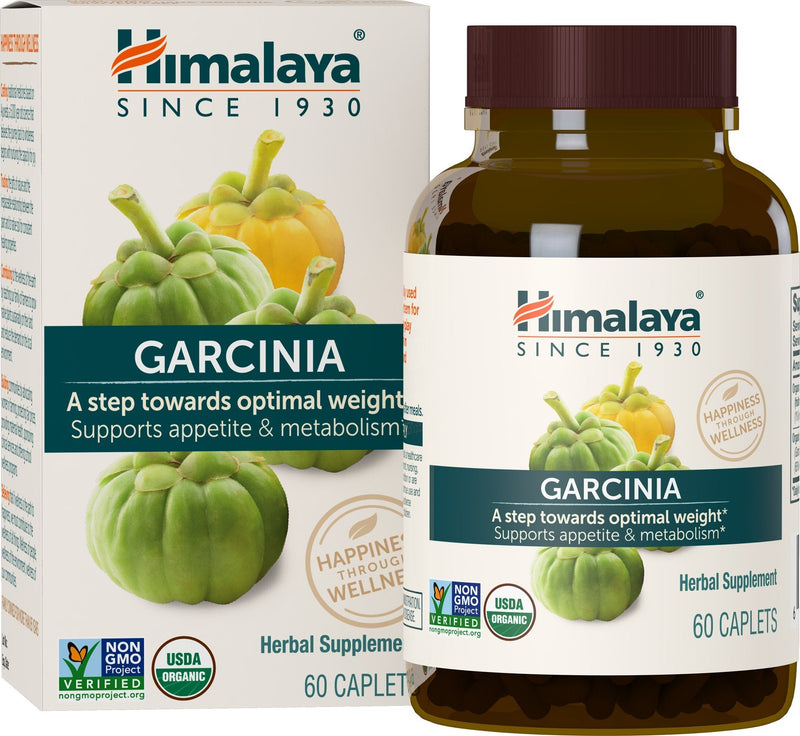 [Australia] - Himalaya Organic Garcinia Cambogia - Herbal Supplement Supporting Weight, Appetite Control, and Lipid Metabolism - Vegan, Non-GMO, Gluten Free, 600 mg, 60 Caplets 60 Count (Pack of 1) 