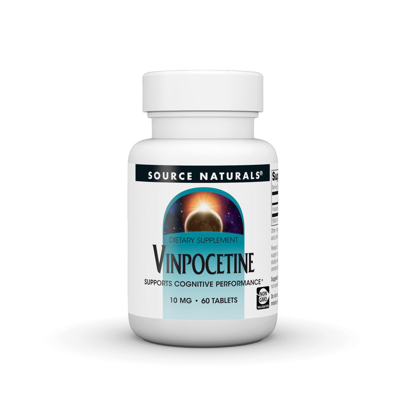 Source Naturals Vinpocetine Tablets, 10 mg - 60 Tablets | Non-GMO Validated | Supports Cognitive Performance*
