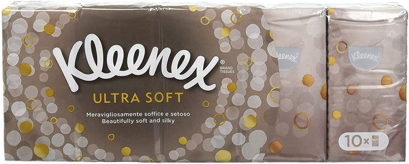 [Australia] - Kleenex Ultra Soft Facial Tissue, Pocket Pack, Pack of 10 Multi 10 Count (Pack of 1) 
