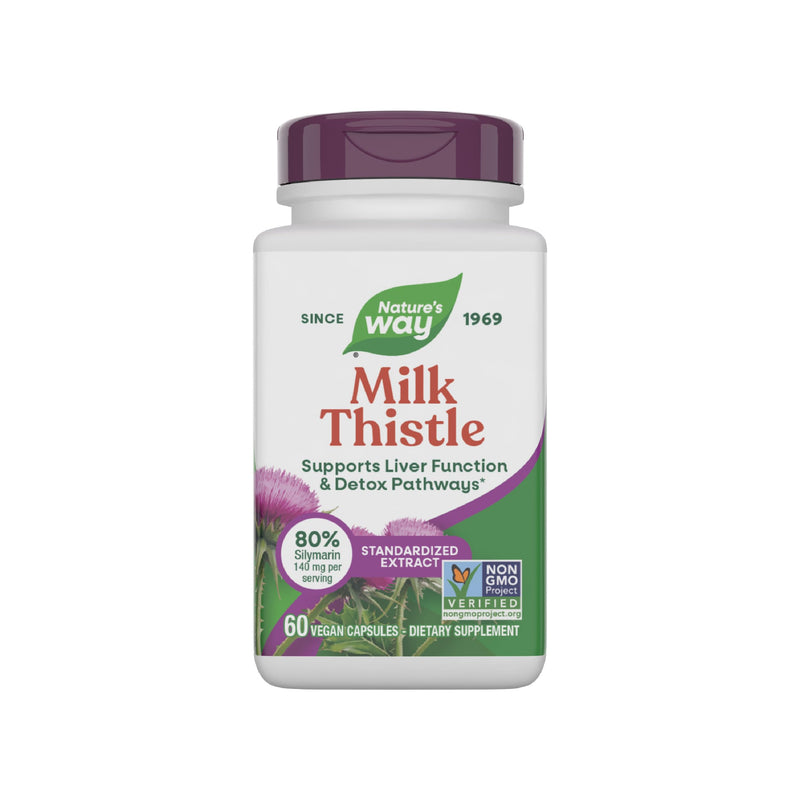 [Australia] - Nature's Way Milk Thistle, Supports Liver Function & Detox Pathways*, 175 mg Milk Thistle Seed Extract Standardized to 80% Silymarin per Serving, Vegan, 60 Capsules (Packaging May Vary) 60 Count (Pack of 1) 