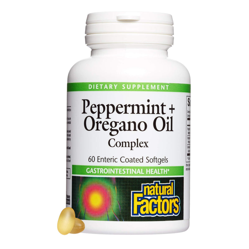 [Australia] - Natural Factors, Peppermint & Oregano Oil Complex, Digestive Aid for Gastrointestinal Health, 60 softgels 