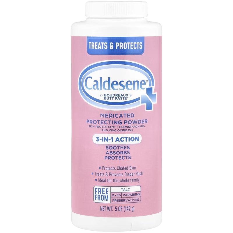 Caldesene Medicated Protecting Powder with Zinc Oxide & Cornstarch-Talc Free, 5 Ounce (2 Pack)
