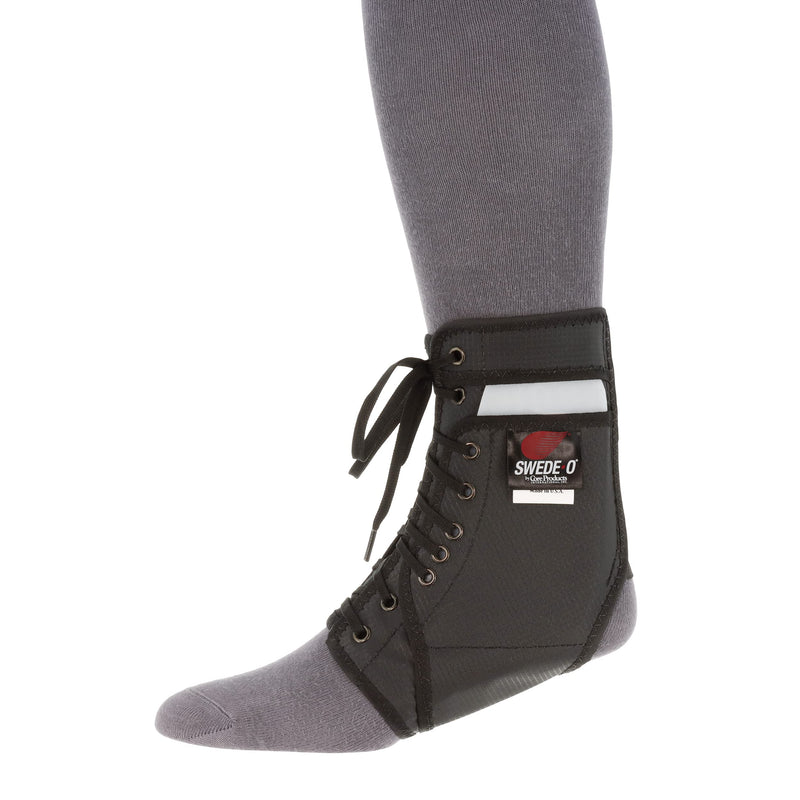 [Australia] - Swede-O Ankle Lok Reinforced Laced Ankle Brace with Stays, High Support for Sports, Black, Large Large (Pack of 1) 