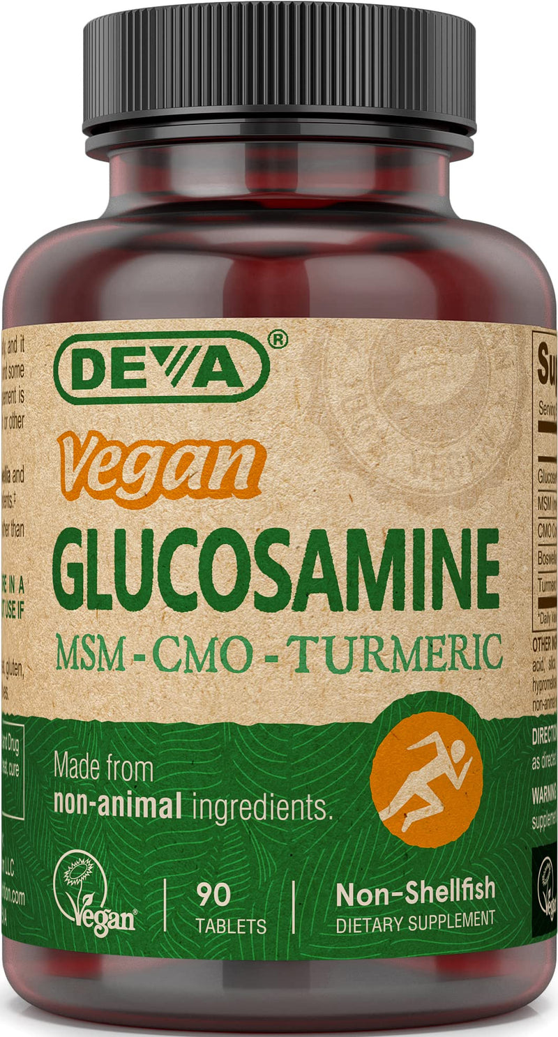 [Australia] - DEVA Vegan Glucosamine MSM & CMO, CMO, Turmeric Extract, Boswellia Extract with Non Animal Ingredients, 90 Tablets 90 Count (Pack of 1) 