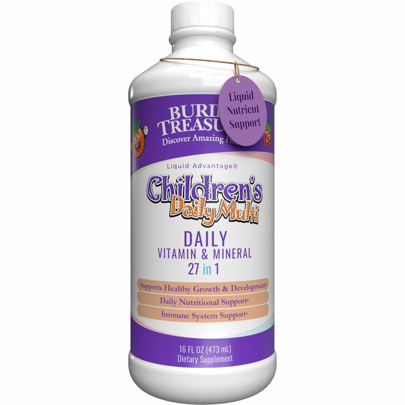 Buried Treasure Children’s Daily Liquid Multivitamin – 27 Vitamins & Minerals with SuperFood Blend – Sugar Free, Vegan, Orange Mango Flavor, 16 fl oz