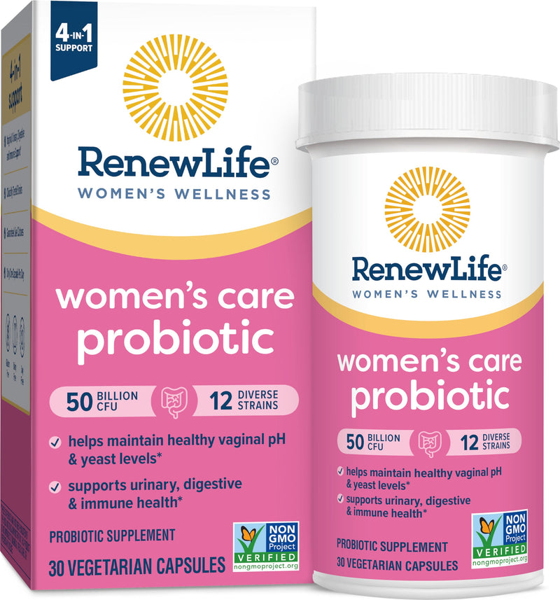 [Australia] - Renew Life Women's Probiotic Capsules, 50 Billion CFU Guaranteed, Supports pH Balance, Vaginal, Urinary, Digestive and Immune Health(2), L. Rhamnosus GG, Dairy, Soy and Gluten-Free, 30 Count 30 Count (Pack of 1) Nutritional Supplement 