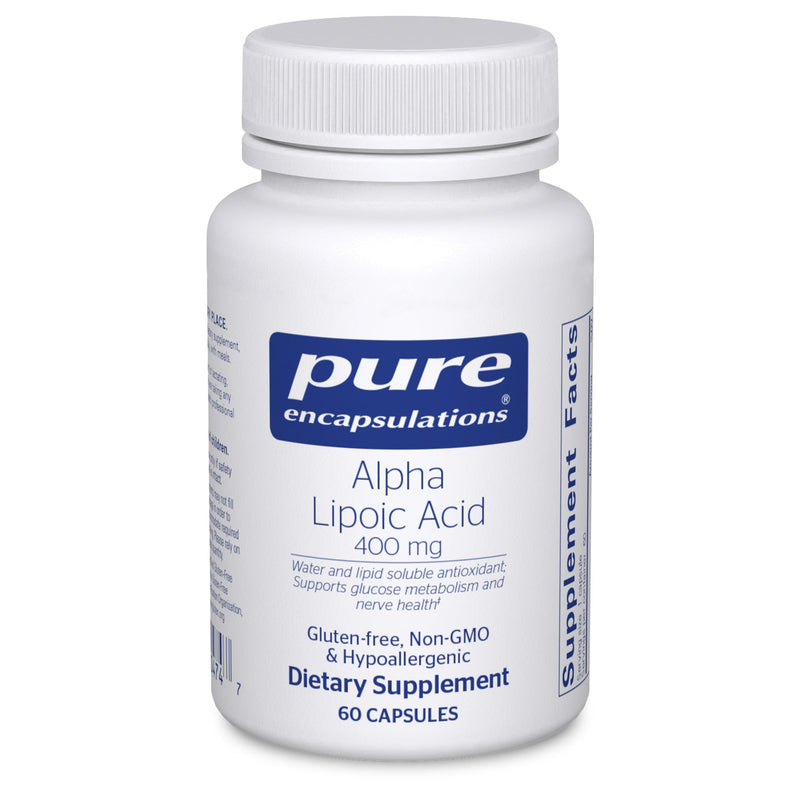 [Australia] - Pure Encapsulations Alpha Lipoic Acid 400 mg | ALA Supplement for Liver Support, Antioxidants, Nerve and Cardiovascular Health, Free Radicals, and Carbohydrate Support* | 60 Capsules 60 Count (Pack of 1) 